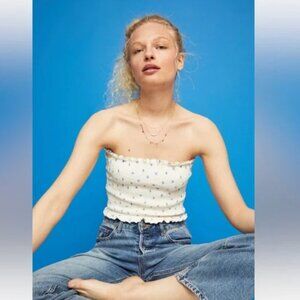 H&M White and Blue Tube Top (size M)